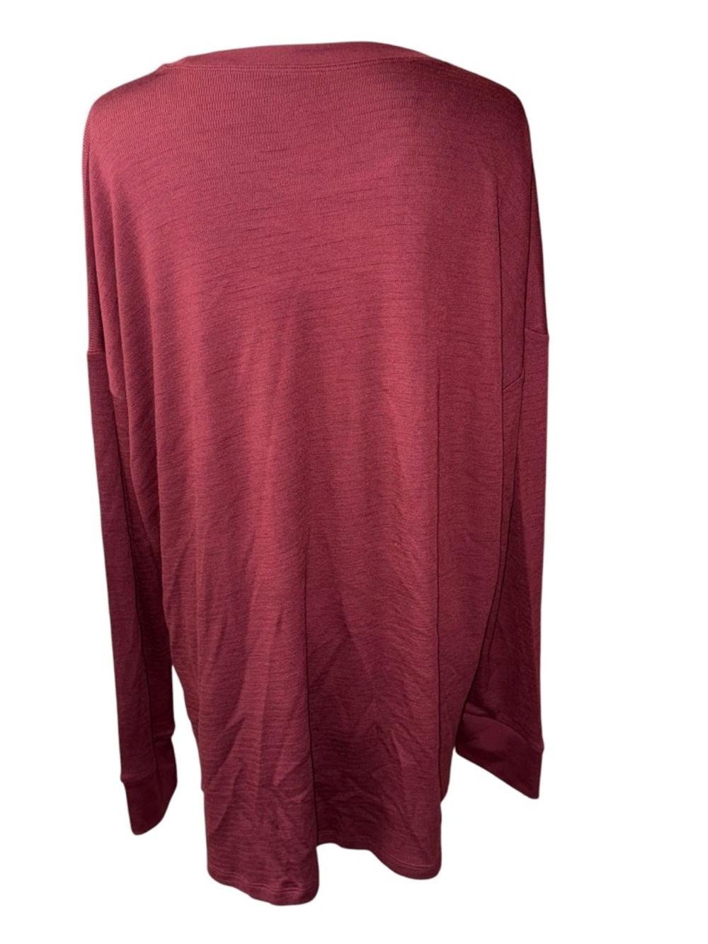 Wool& Wooland Scout Waffle Tunic top shirt women’s XXL merino wool maroon - Picture 5 of 11